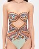 Zimmermann Zimmermann Aster Scarf Tie One-Piece Swimsuit Blue Paisley Floral - 2