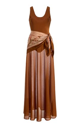 Zimmermann Zimmermann Aster ScarfDetailed Knit Maxi Dress