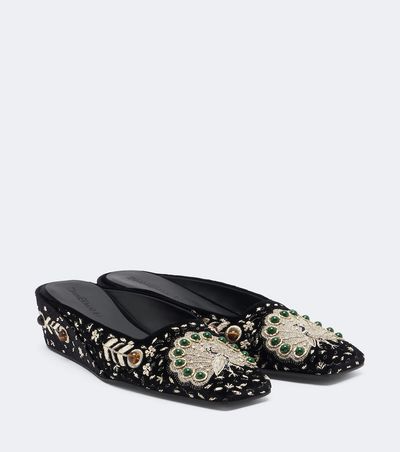 Zimmermann Zimmermann Atelier embellished velvet wedge mules