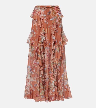 Zimmermann Zimmermann Awaken floral cotton and silk maxi skirt