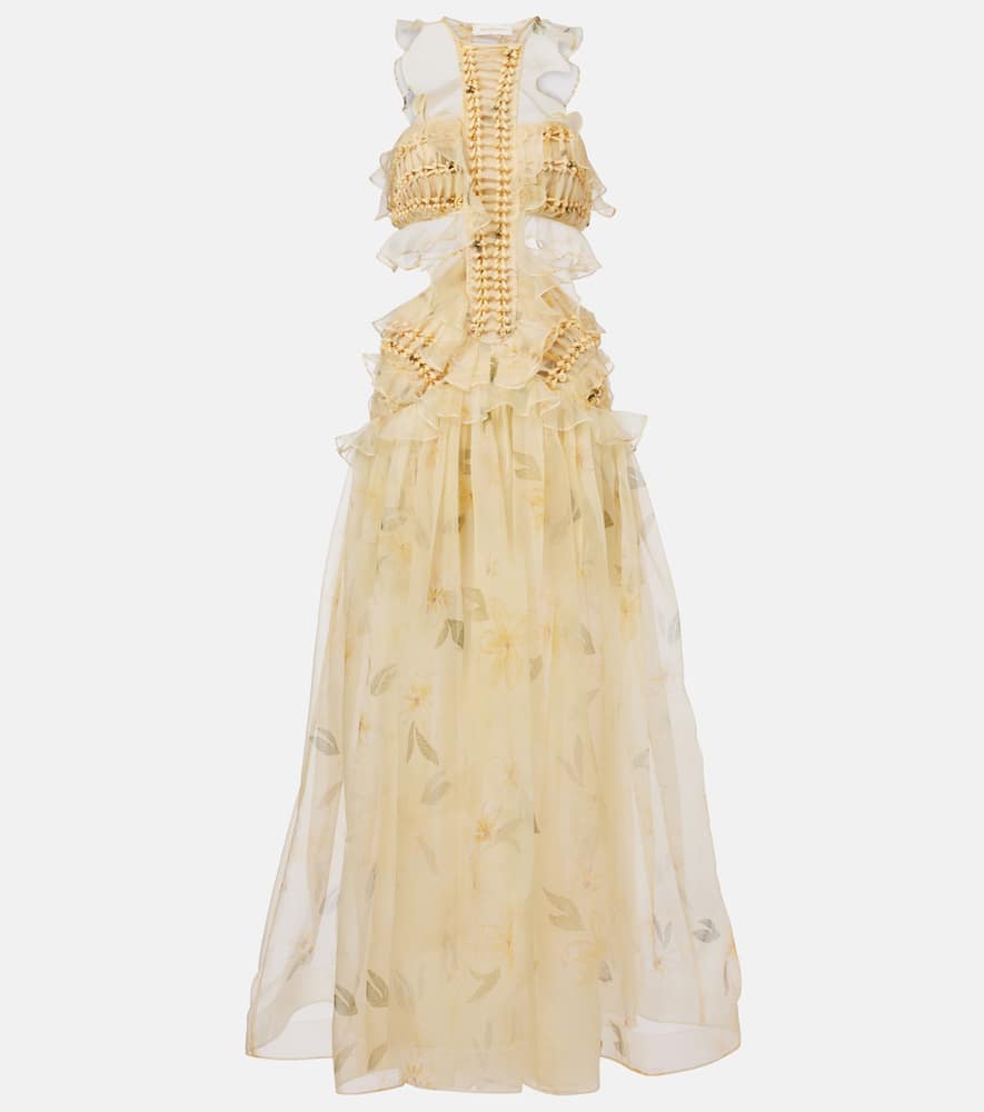 open lace back dress Blumarine 2004SS Pink Floral Silk Chiffon Dress  Sous Les Fleurs