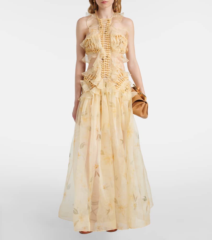 blumarine silk organza dress with/ruffles Ruffle cotton and silk maxi dress in pink - Blumarine