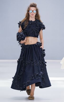 Zimmermann Zimmermann Becoming Applique Denim LinenSilk Maxi Skirt