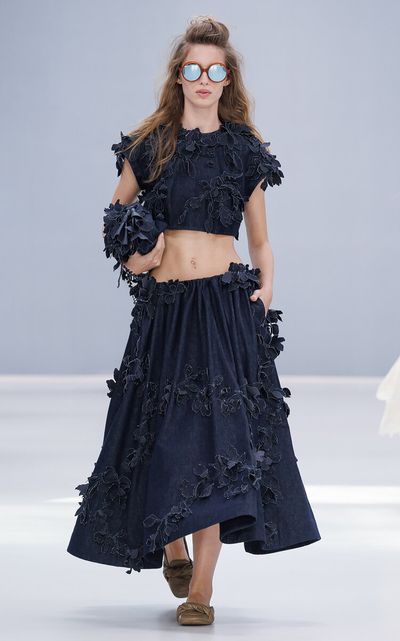 Zimmermann Zimmermann Becoming Applique Denim LinenSilk Maxi Skirt