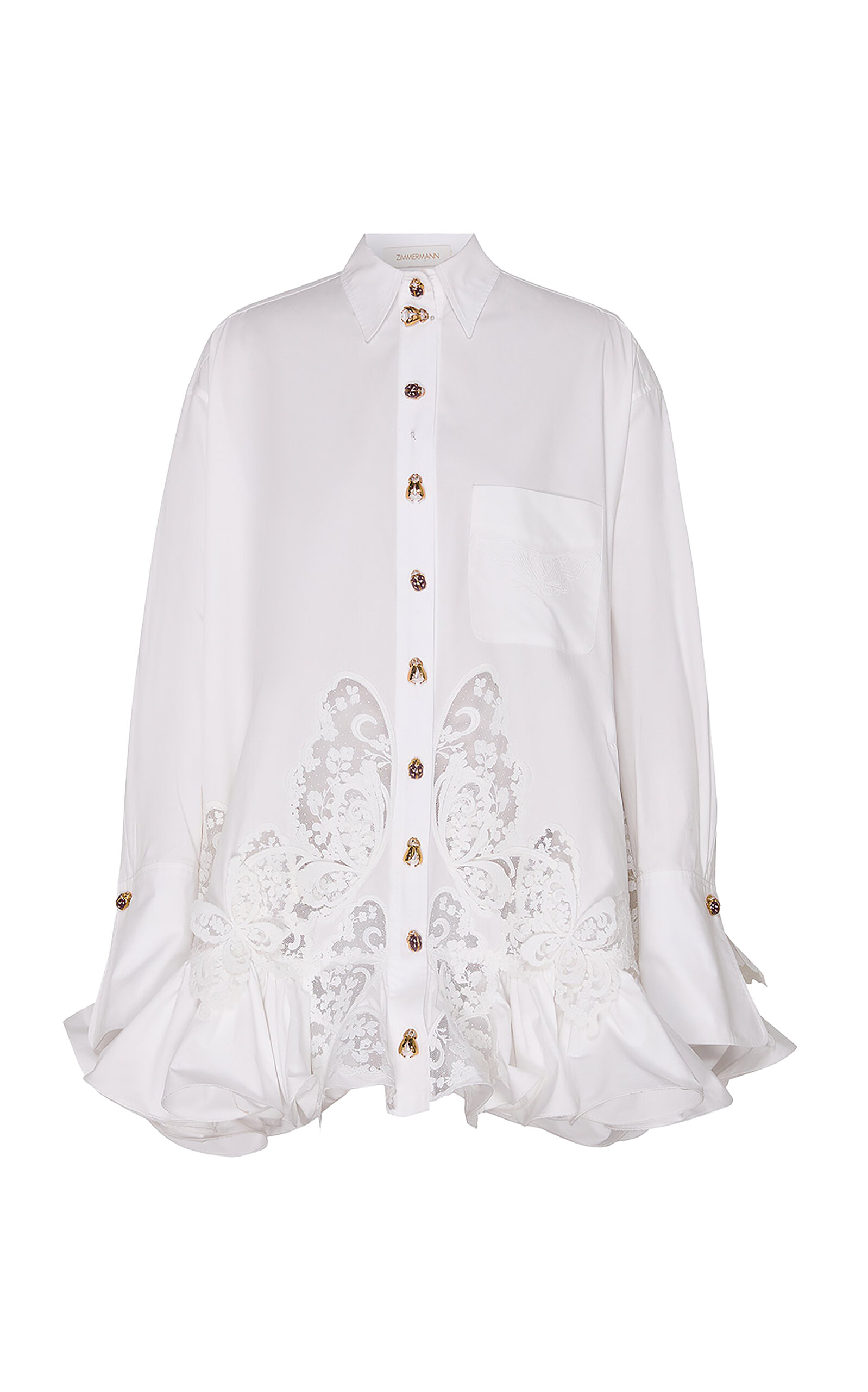 Zimmermann Zimmermann Becoming Applique Silk Poplin Mini Dress