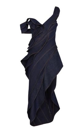 Zimmermann Zimmermann Becoming Denim Wave Cotton Midi Dress