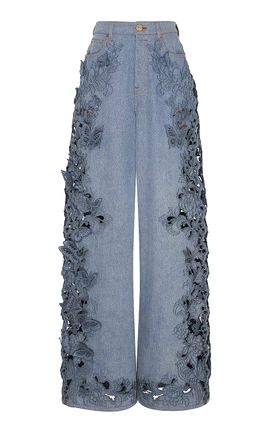 Zimmermann Zimmermann Becoming Embroidered Cotton Jeans