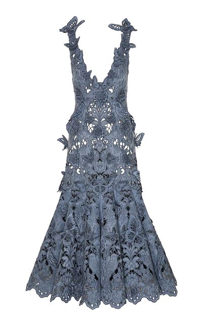 Zimmermann Zimmermann Becoming Embroidered Leather Maxi Dress