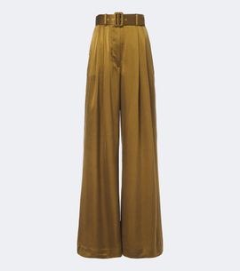 Zimmermann Zimmermann Belted pleated silk wide-leg pants