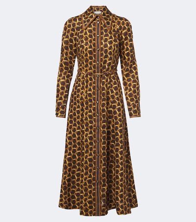Zimmermann Zimmermann Belted printed linen shirt dress