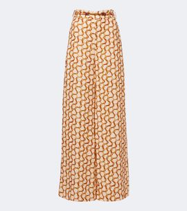 Zimmermann Zimmermann Belted printed linen wide-leg pants