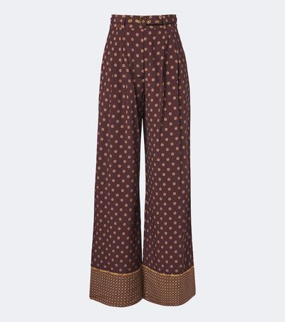 Zimmermann Zimmermann Belted printed wide-leg pants