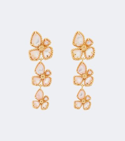 Zimmermann Zimmermann Bloom mother-of-pearl gold-plated drop earrings
