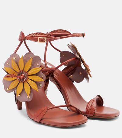 Zimmermann Zimmermann Brightside floral-appliqué leather sandals