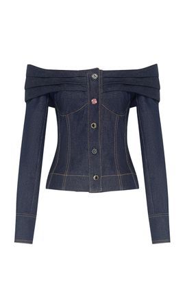 Zimmermann Zimmermann Clash Denim CottonBlend Boatneck Top