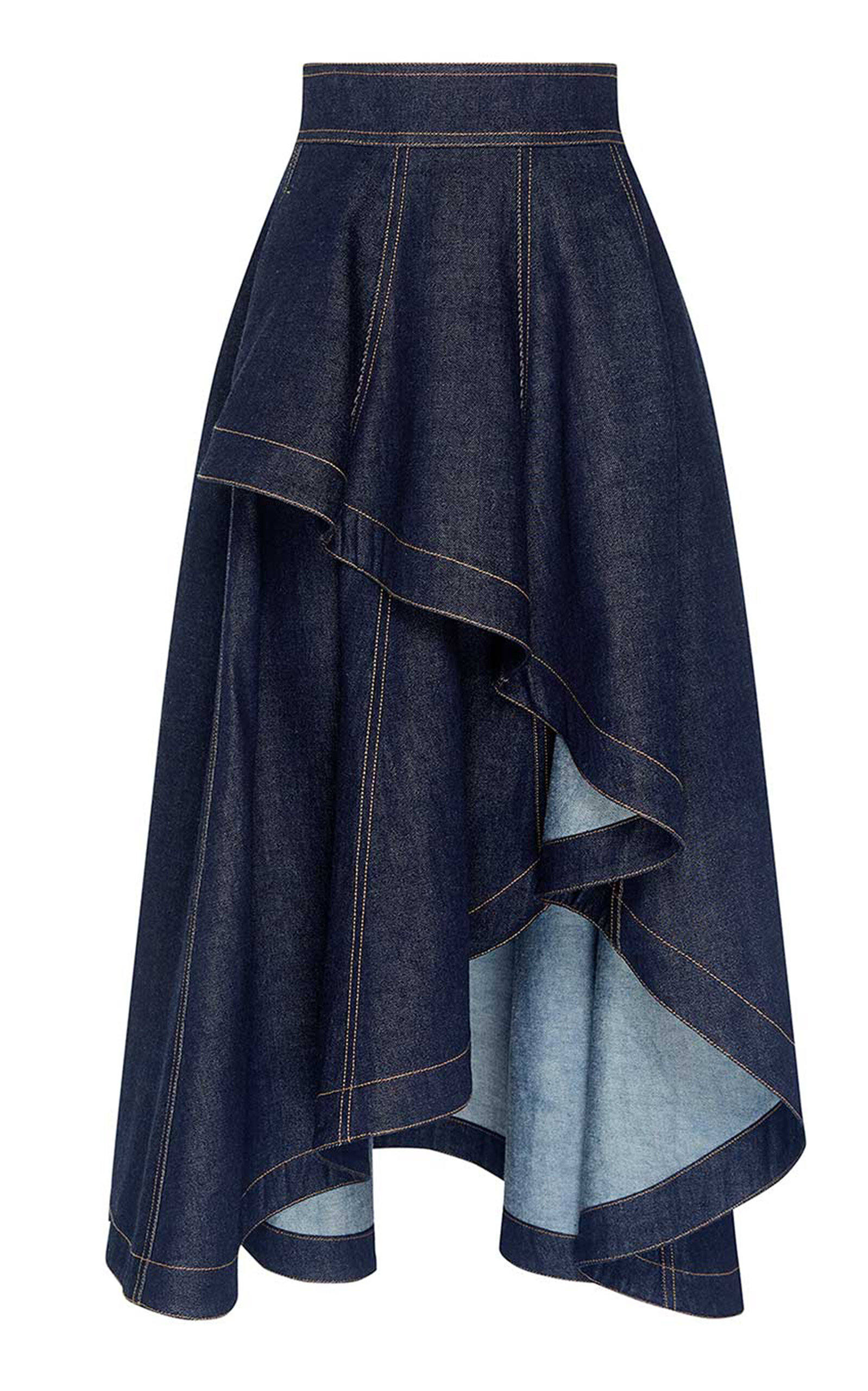 Zimmermann Zimmermann Clash Denim CottonBlend Peplum Midi Skirt