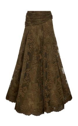 Zimmermann Zimmermann Clash Lace CottonBlend Drape Maxi Skirt