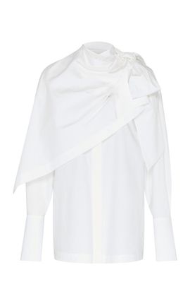 Zimmermann Zimmermann Clash Poplin Cotton Drape Shirt