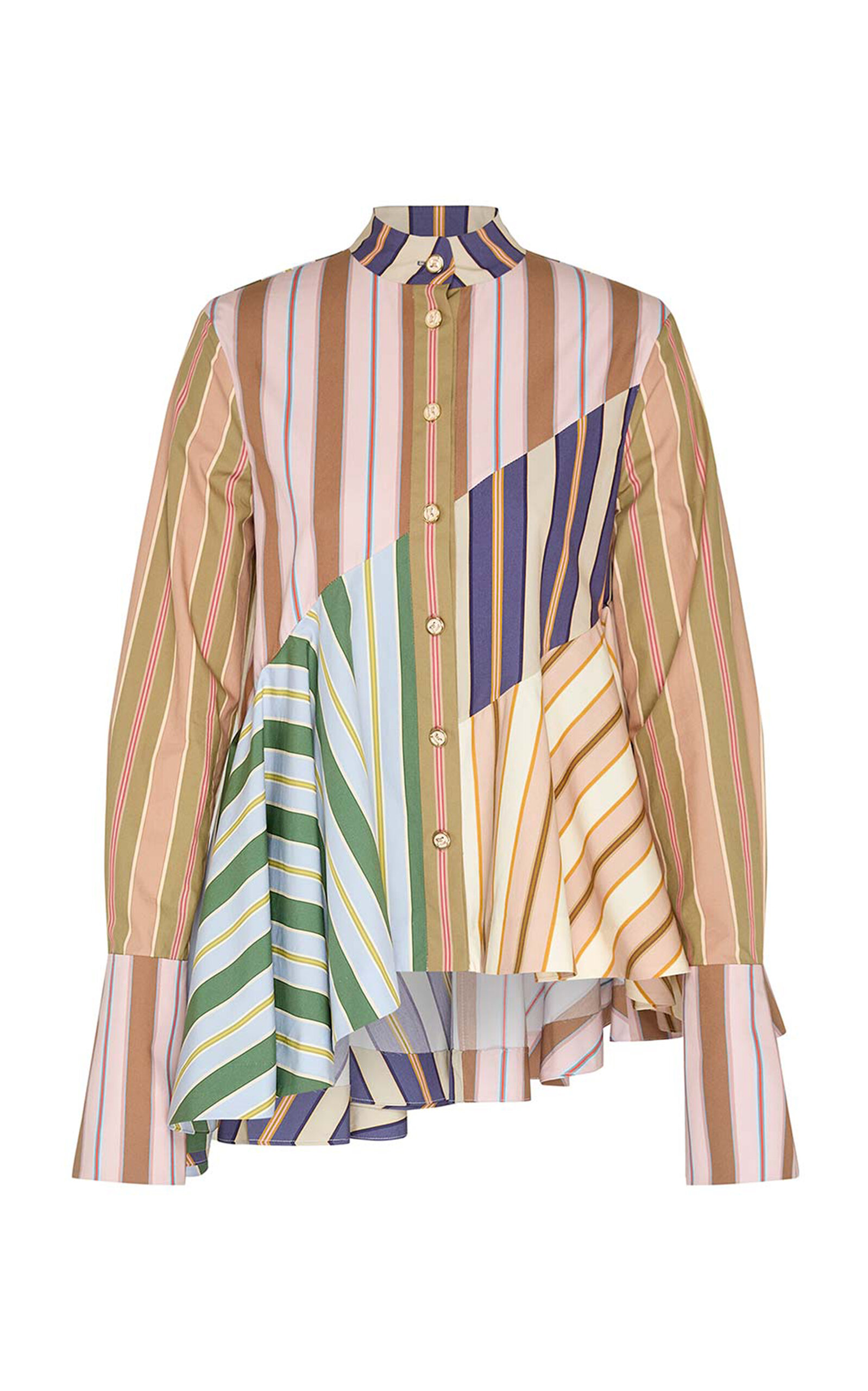 Zimmermann Zimmermann Clash Poplin Cotton Peplum Shirt