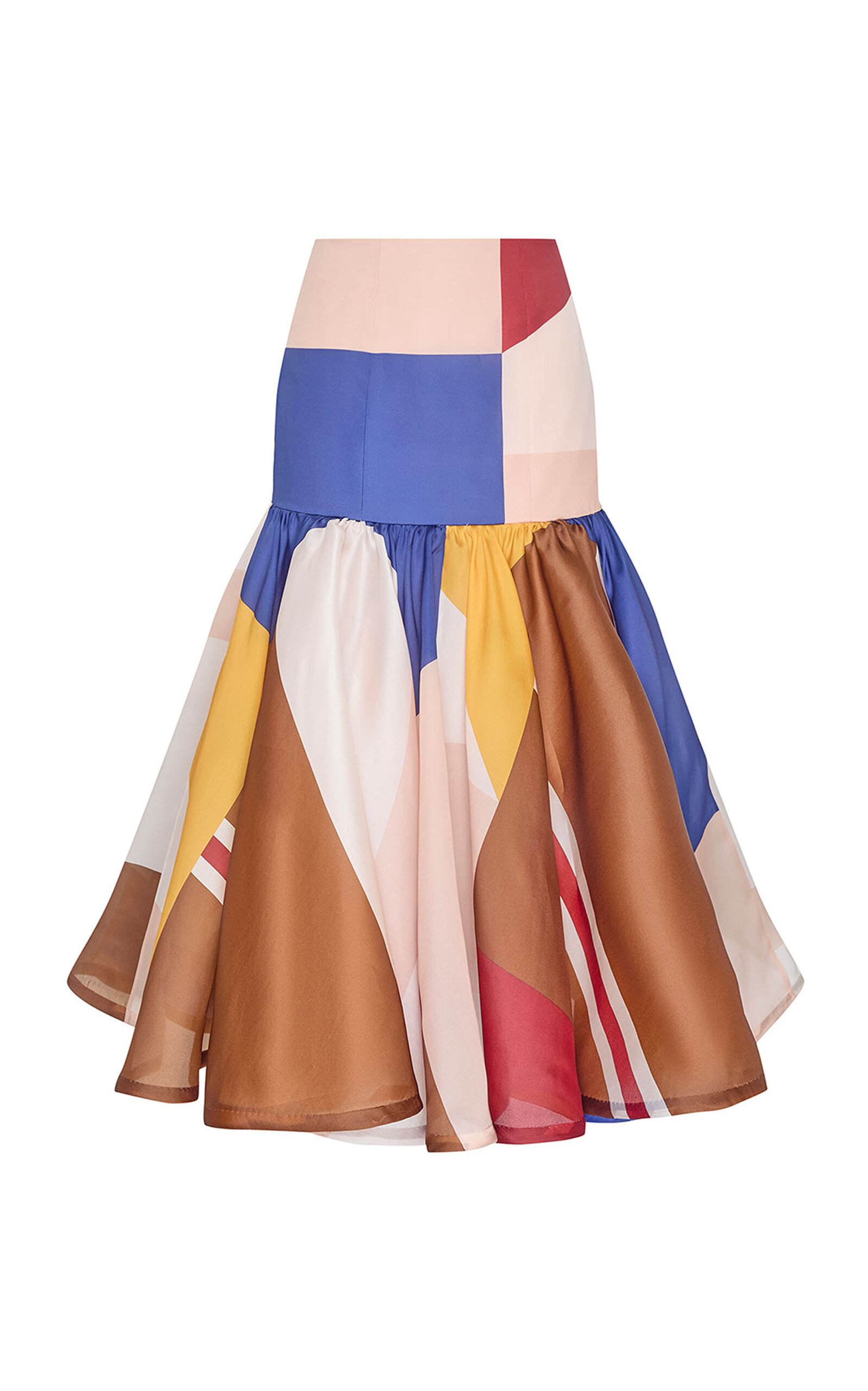 Zimmermann Zimmermann Clash Silk Flare Midi Skirt
