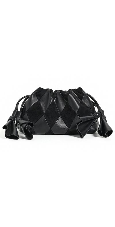 Zimmermann Zimmermann Cloud 91 Small Suede and Leather Clutch Bag Black One