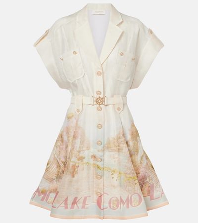 Zimmermann - Como printed linen and silk shirt dress