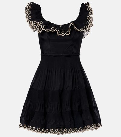Zimmermann Embroidered ruffled minidress