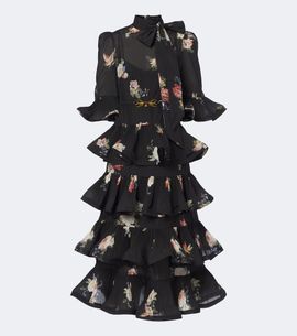 Zimmermann Zimmermann Floral pleated ruffled midi dress