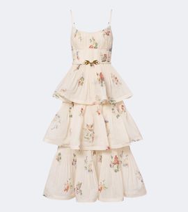 Zimmermann Zimmermann Floral pleated tiered bustier dress