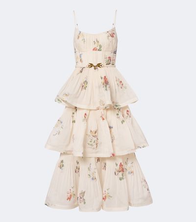 Zimmermann Zimmermann Floral pleated tiered bustier dress