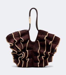 Zimmermann Zimmermann Goldentime Medium ruffled raffia tote bag