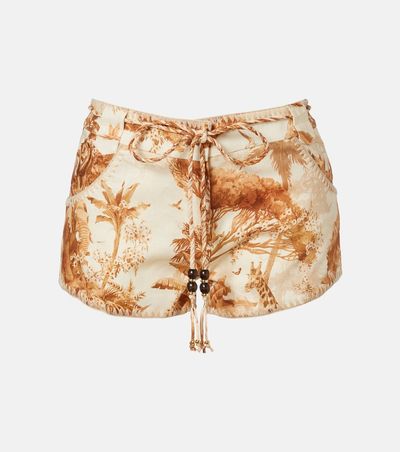 Zimmermann Zimmermann Indra beaded printed linen shorts