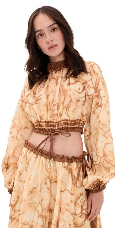 Zimmermann Zimmermann Indra Bodice Chocolate Tie Dye