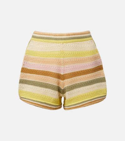 Zimmermann Zimmermann Indra crochet striped cotton shorts