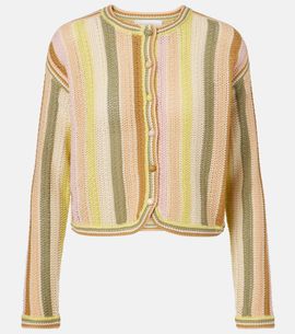 Zimmermann Zimmermann Indra striped crochet cotton cardigan