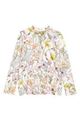 Zimmermann Zimmermann Kids' Jeannie Frill Floral Print Rashguard