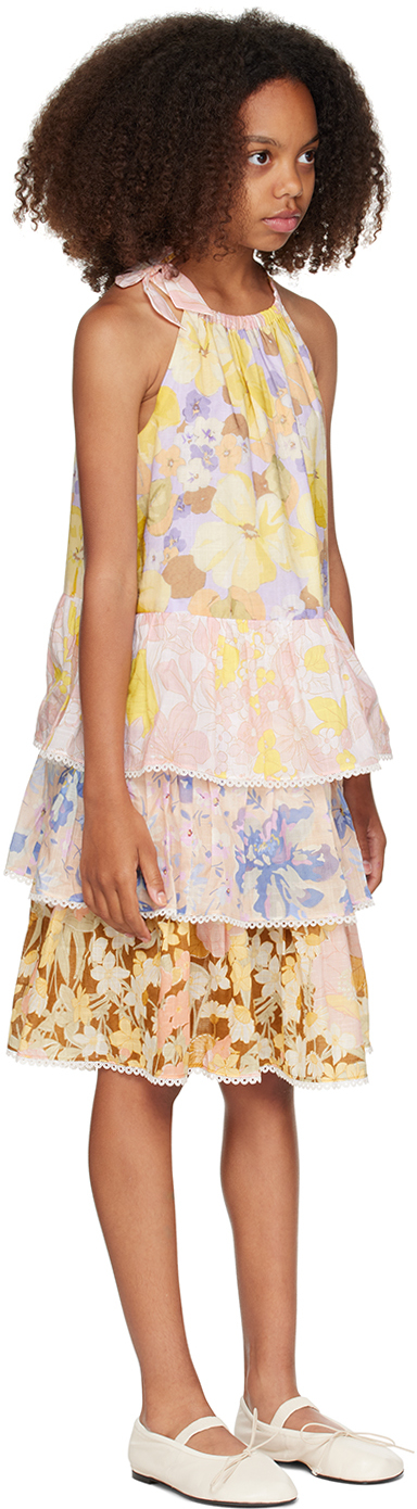 ZIMMERMANN - Kids Multicolor Pop Tiered Halter Dress