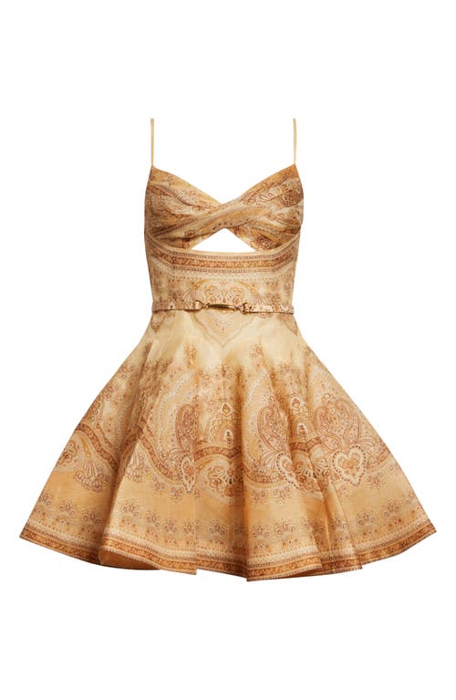 Zimmermann Zimmermann Kindred Spirit Luna Paisley Print Twist Linen & Silk Minidress