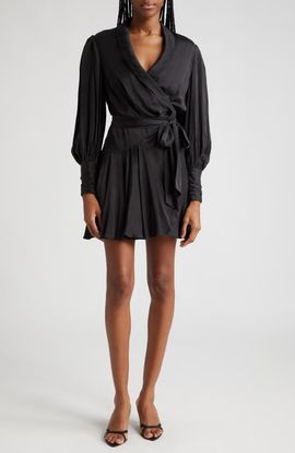 Zimmermann Zimmermann Long Sleeve Silk Wrap Minidress