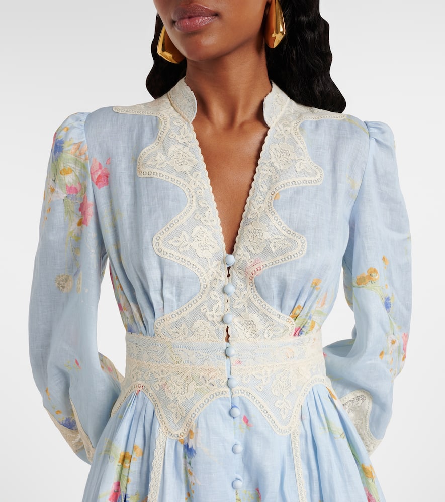 zimmermann lucky embroidered mini dress Zimmermann Oversize Dress With Floral Motif, Women's, Cream