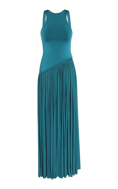 green floral dress zara Green Floral Print Viscose Maxi Dress