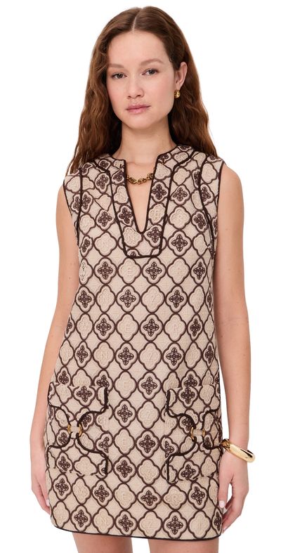Zimmermann Zimmermann Luna Guipure Shift Dress Chocolate Cream