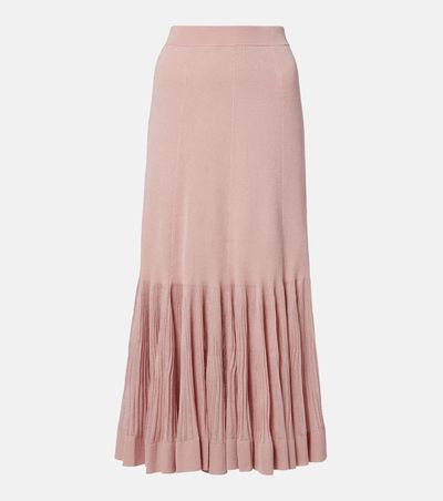 Zimmermann Zimmermann Luna knitted pleated midi skirt
