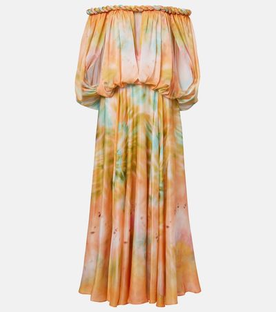 Zimmermann Zimmermann Luna off-shoulder printed silk chiffon gown