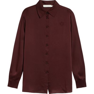 Zimmermann Zimmermann Luna Silk Satin Button-Up Shirt