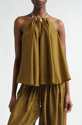 Zimmermann Zimmermann Mahon Silk Habutae Halter Top