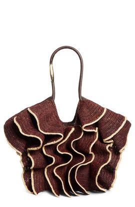 Zimmermann Zimmermann Medium Goldentime Ruffle Raffia Tote