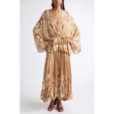 Zimmermann Zimmermann Momentum Burnout Long Sleeve Bubble Maxi Dress