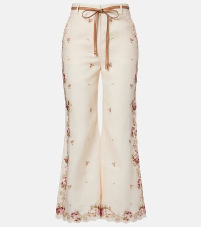 Zimmermann Zimmermann Patience floral linen flared pants