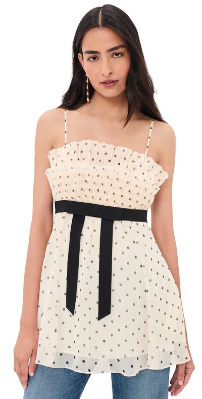 Zimmermann Zimmermann Pleated Frill Camisole Cream Dot